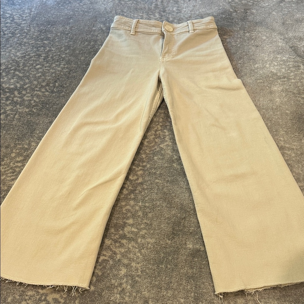 ZARA KIDS WIDE  Leg Khaki Pants - Beige SIZE 8